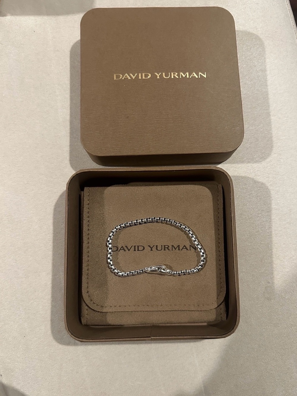 David Yurman Silver Box Chain Bracelet 3.6mm